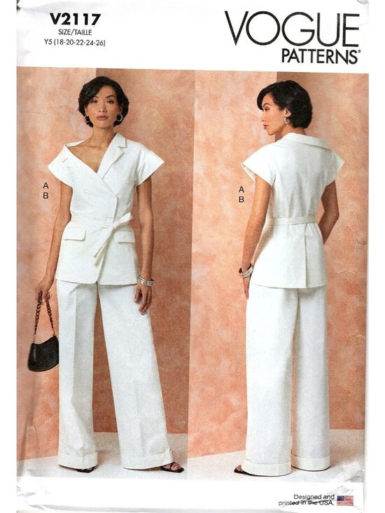 Vogue Patterns Other - Vogue V2117 Womens 18 to 26 Jacket and Pants Uncut Sewing Pattern